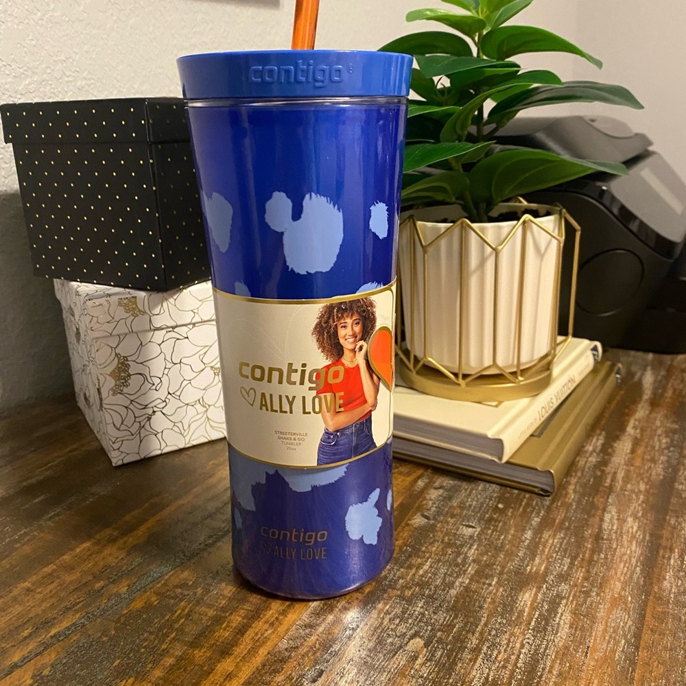 Contigo Blue and White Travel Mug with Sparkles